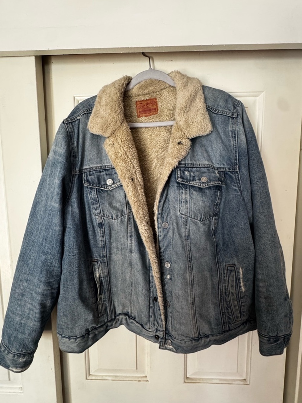 Lucky Brand Cream Sherpa-Lined Jacket